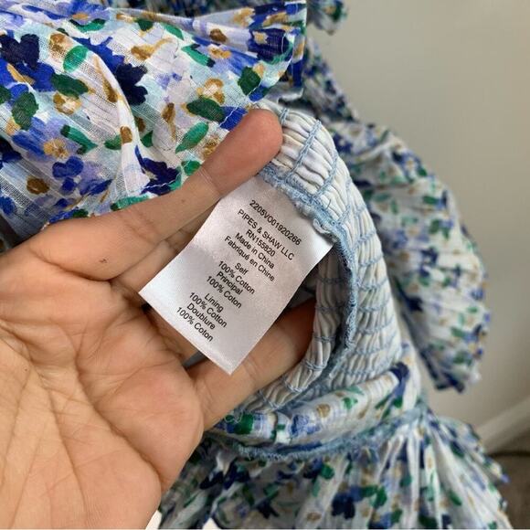 Veronica Beard Darrah floral smocked dress size 12 cobalt multi wedding guest - Picture 8 of 12